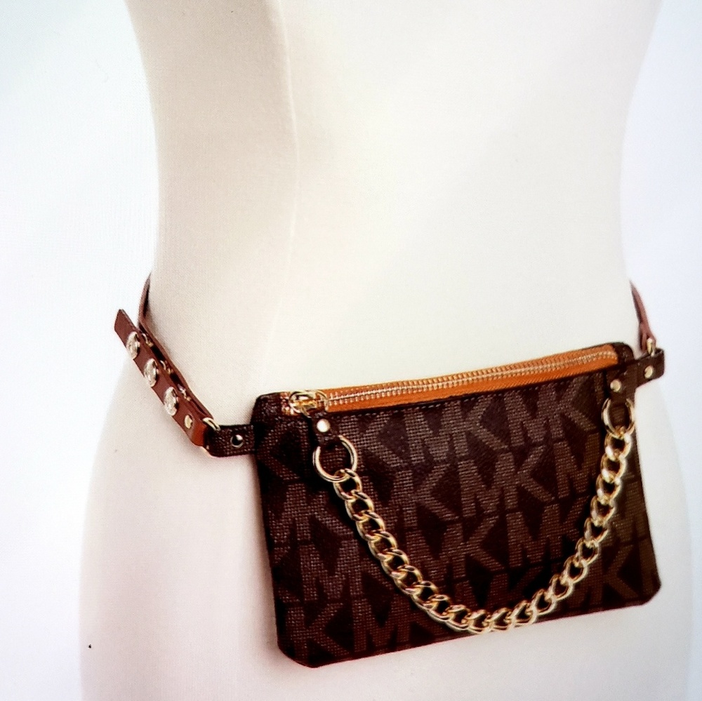 Michael Kors Signature Belt Bag with Chain